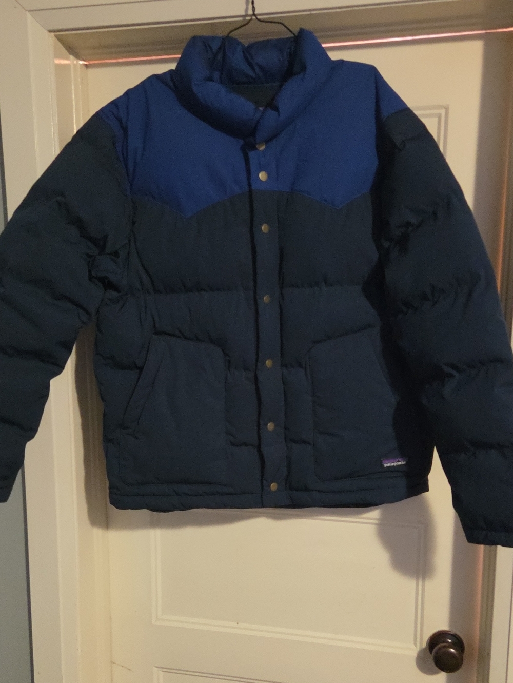Patagonia Mens Two-Tone Blue Puffer Jacket